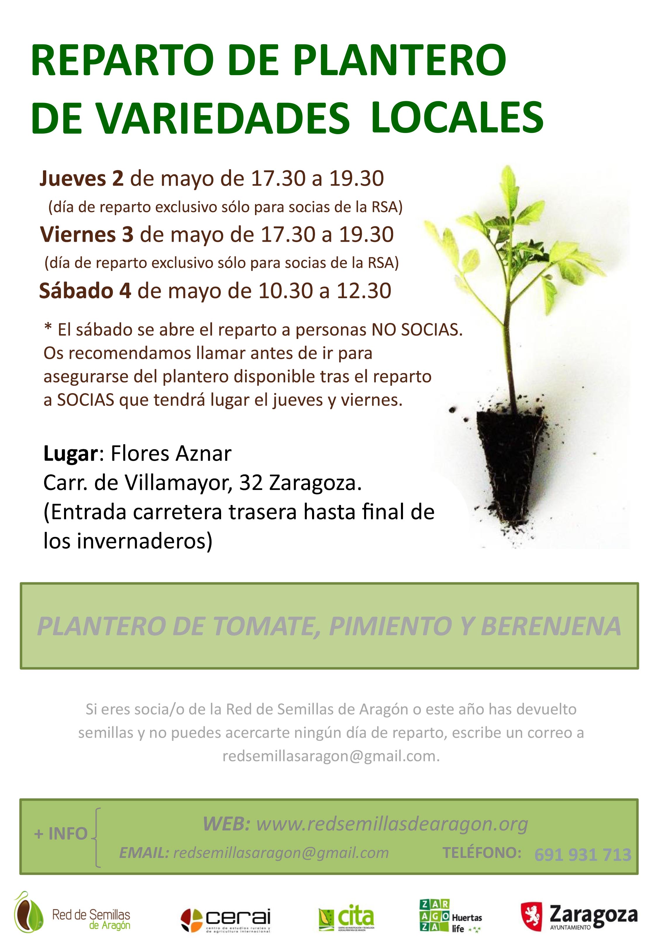 VENTA DE PLANTERO ECOLÓGICO DE VARIEDADES LOCALES e INTERCAMBIO